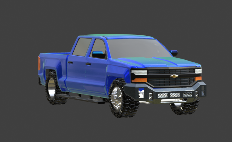 2018 CHEVY SILVERADO TRUCK 3D 打印模型 .c4d .max .obj .3ds .fbx .stl .blend