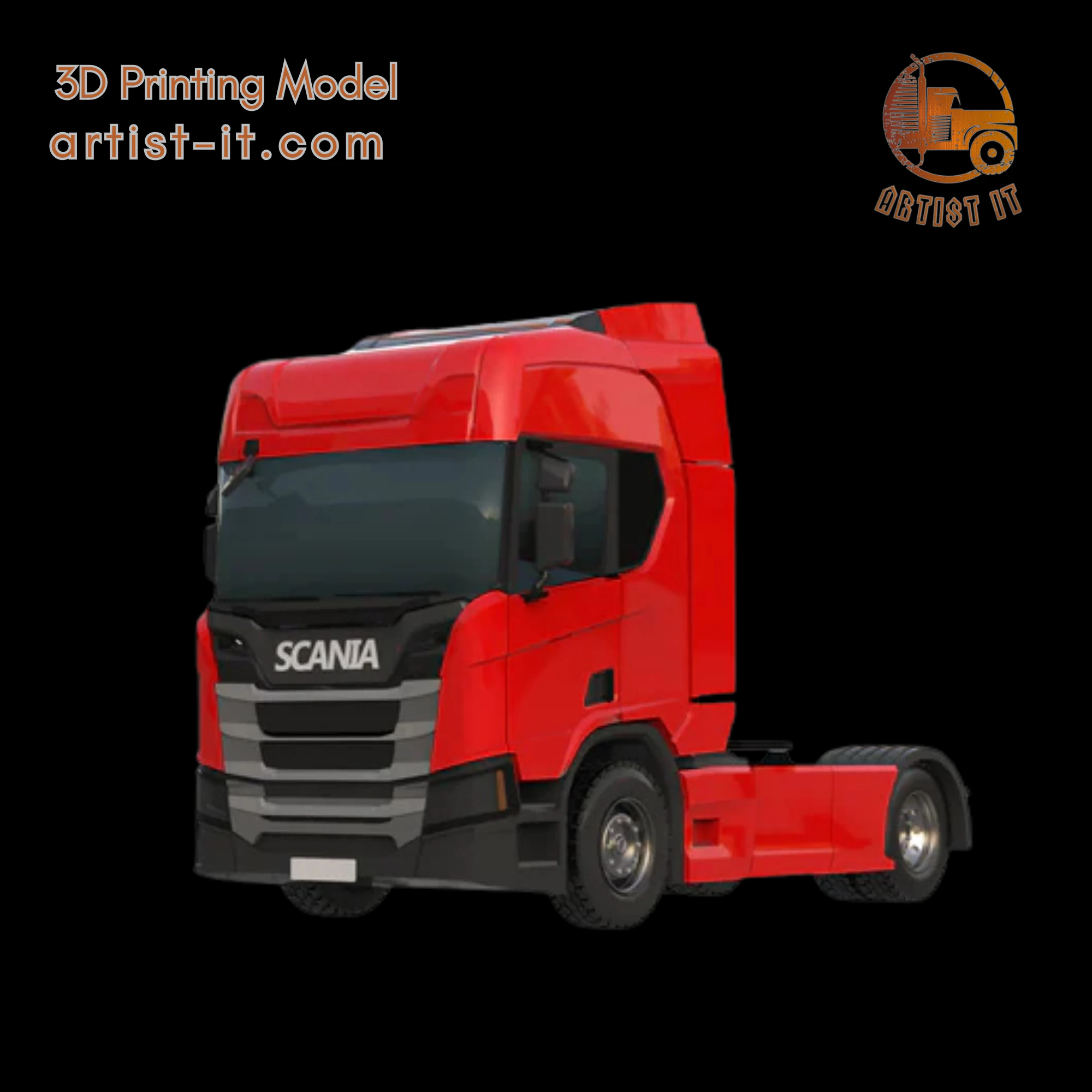 SCANIA KR R 500 TRUCK 3D Print Model .c4d .max .obj .3ds .fbx .stl .blend 