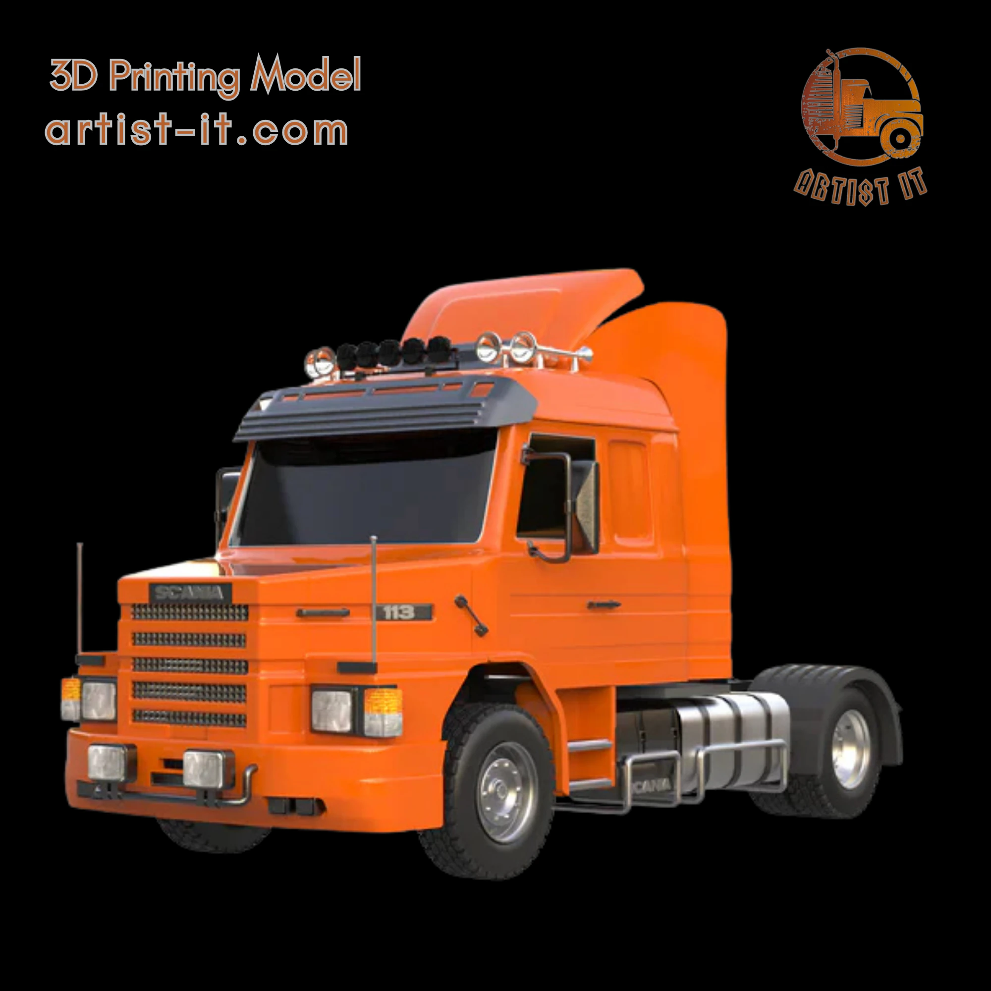 SCANIA T 113 H 1993 TRUCK 3D Print Model .c4d .max .obj .3ds .fbx .stl .blend 