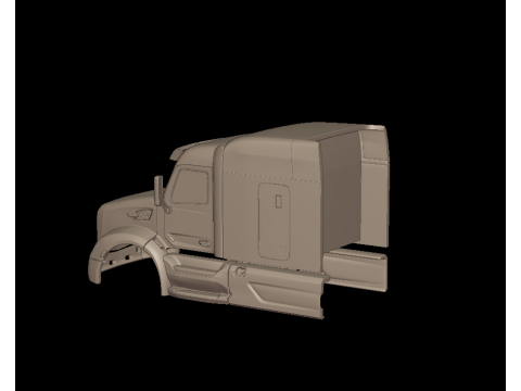 2014 Peterbilt 579 Sleeper TRUCK 3D PRINT MODEL 3D 打印模型