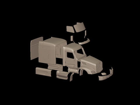 2014 Peterbilt 579 Sleeper TRUCK 3D PRINT MODEL 3D 打印模型