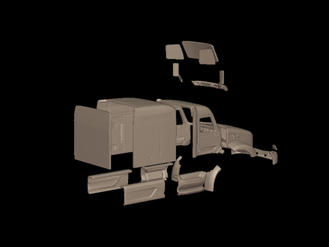 2014 Peterbilt 579 Sleeper TRUCK 3D PRINT MODEL 3D 打印模型