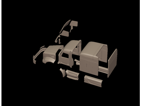 2014 Peterbilt 579 Sleeper TRUCK 3D PRINT MODEL 3D 打印模型
