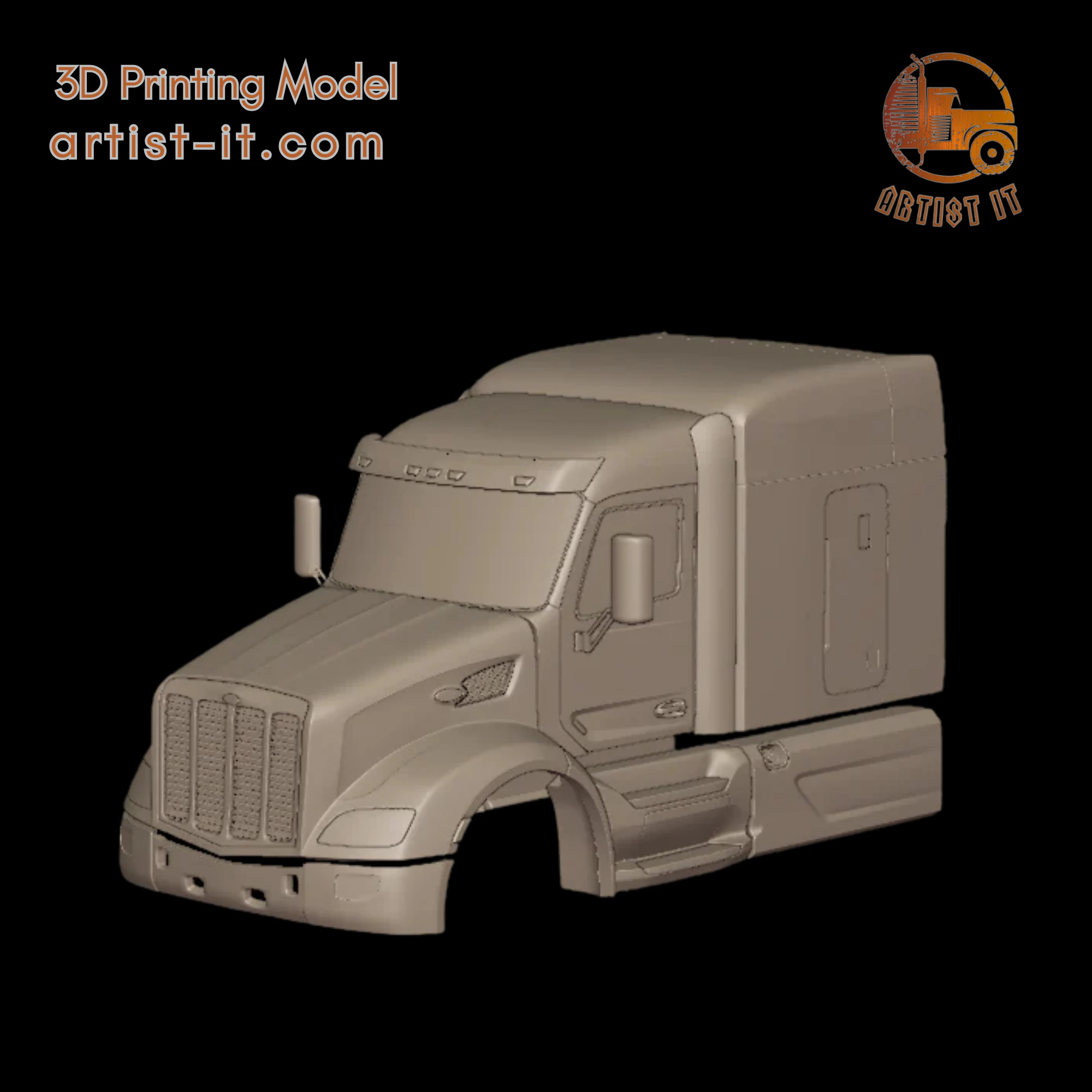 2014 Peterbilt 579 Sleeper TRUCK 3D PRINT MODEL 3D Print Model .c4d .max .obj .3ds .fbx .stl .blend 