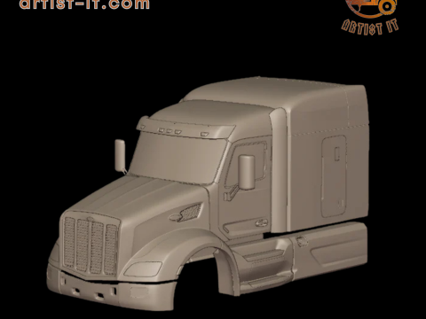2014 Peterbilt 579 slaapvrachtwagen 3D PRINTMODEL 3D printmodel