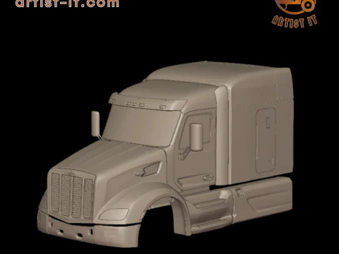 2014 Peterbilt 579 Sleeper TRUCK 3D PRINT MODEL 3D Print Model