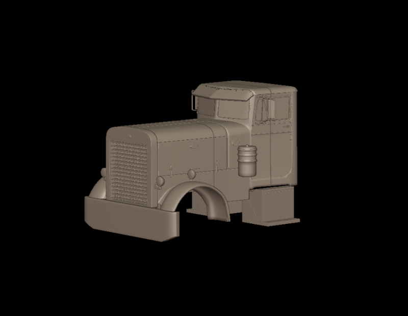 Peterbilt 281 1954 TRUCK 3D PRINT MODEL Modello di stampa 3D .c4d .max .obj .3ds .fbx .stl .blend 