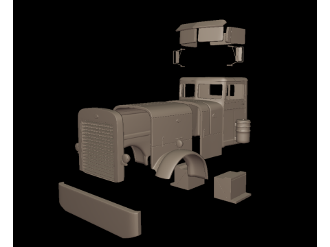 Peterbilt 281 1954 TRUCK 3D PRINT MODEL Modello di stampa 3D