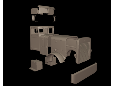 Peterbilt 281 1954 TRUCK 3D PRINT MODEL Modello di stampa 3D