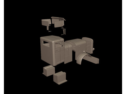 Peterbilt 281 1954 TRUCK 3D PRINT MODEL Modello di stampa 3D