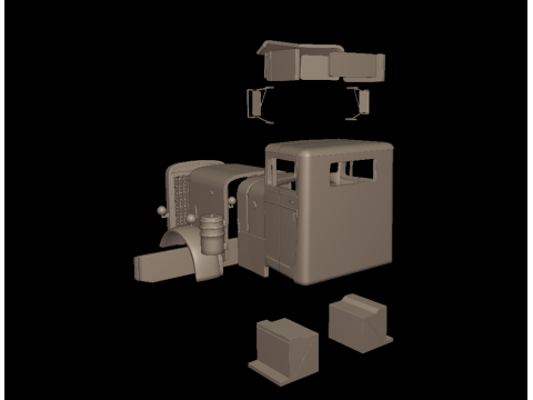 Peterbilt 281 1954 TRUCK 3D PRINT MODEL Modello di stampa 3D