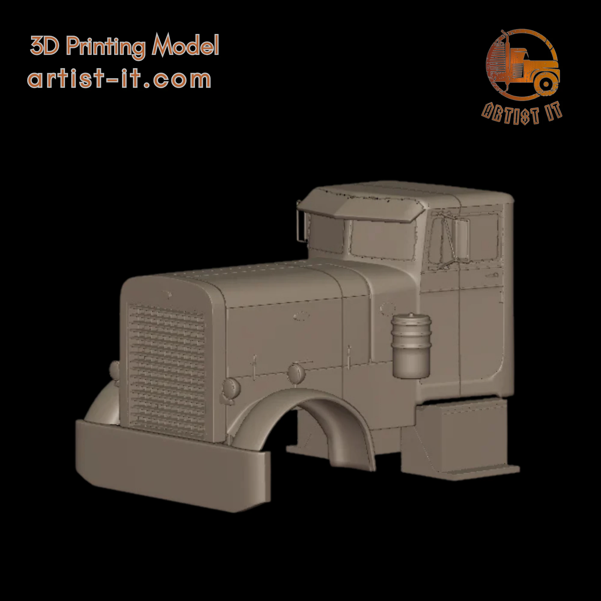 Peterbilt 281 1954 TRUCK 3D PRINT MODEL 3D Print Model .c4d .max .obj .3ds .fbx .stl .blend 