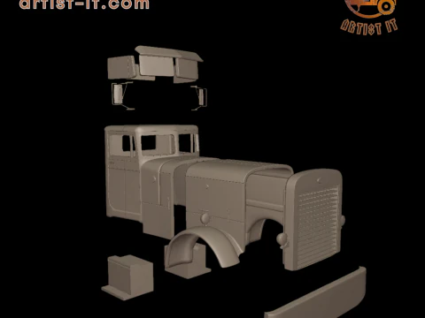 Peterbilt 281 1954 TRUCK 3D PRINT MODEL 3D Print Model