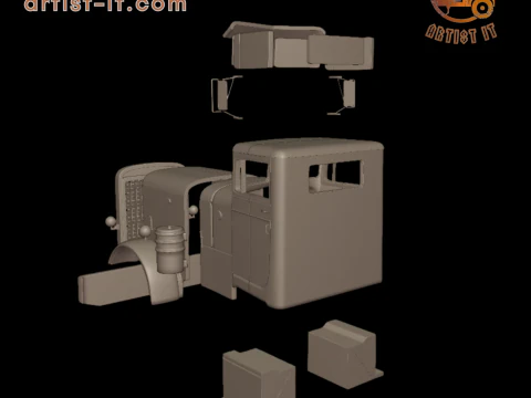 Peterbilt 281 1954 TRUCK 3D PRINT MODEL 3D Print Model