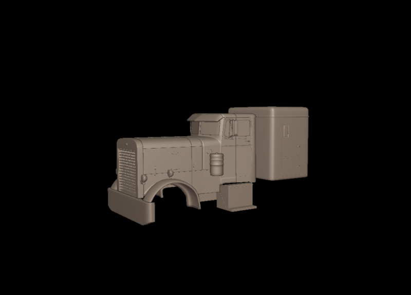Peterbilt 351 1957 SLEEPER TRUCK 3D PRINT MODEL 3Dプリントモデル .c4d .max .obj .3ds .fbx .stl .blend 