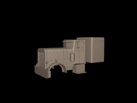 Peterbilt 351 1957 SLEEPER TRUCK 3D PRINT MODEL 3D प्रिंट मॉडल