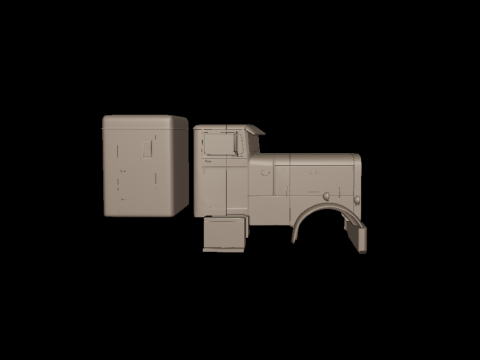 Peterbilt 351 1957 SLEEPER TRUCK 3D PRINT MODEL 3Dプリントモデル