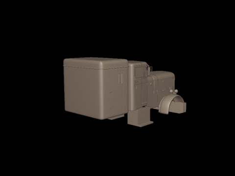 Peterbilt 351 1957 SLEEPER TRUCK 3D PRINT MODEL 3Dプリントモデル