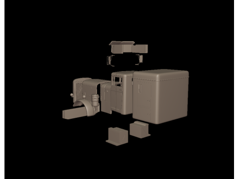 Peterbilt 351 1957 SLEEPER TRUCK 3D PRINT MODEL 3Dプリントモデル