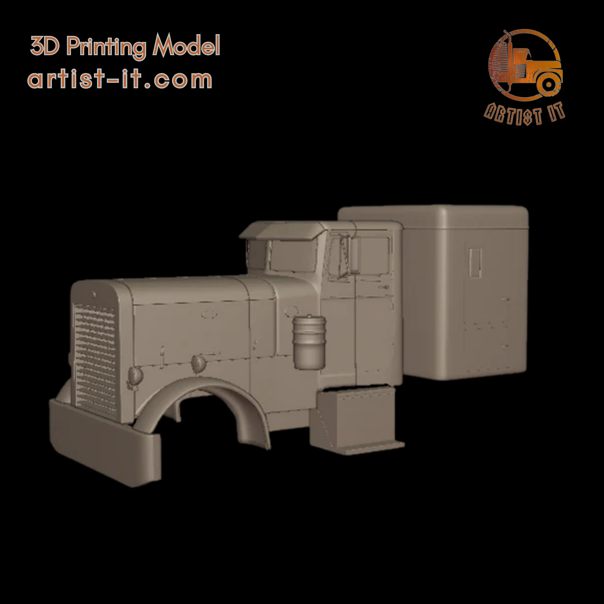 Peterbilt 351 1957 SLEEPER TRUCK 3D PRINT MODEL 3D Print Model .c4d .max .obj .3ds .fbx .stl .blend