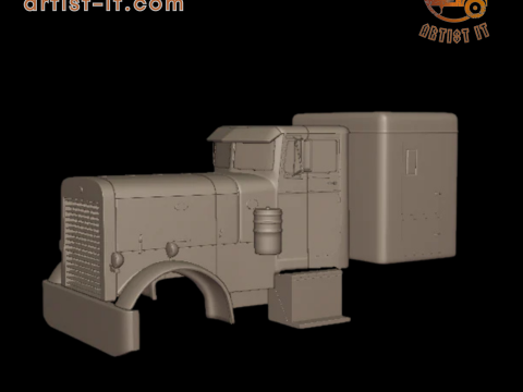 Peterbilt 351 1957 SLAAPTRUCK 3D PRINTMODEL 3D printmodel