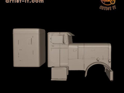 Peterbilt 351 1957 SLEEPER TRUCK 3D PRINT MODEL 3D Print Model