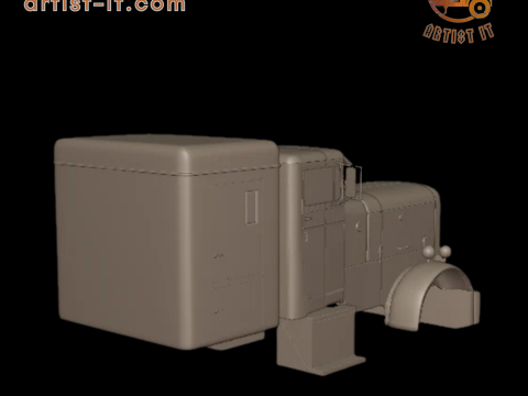 Peterbilt 351 1957 SLEEPER TRUCK 3D PRINT MODEL 3D Print Model