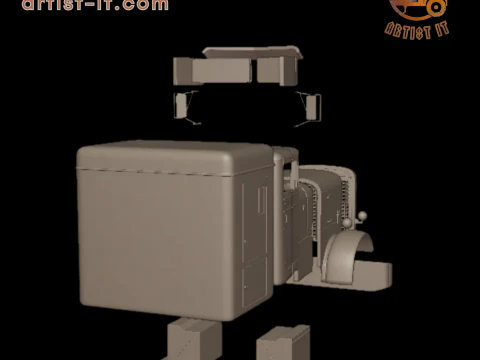 Peterbilt 351 1957 SLEEPER TRUCK 3D PRINT MODEL 3D Print Model