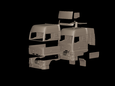 MAN TGX 2021 TRUCK 3D PRINT MODEL 3D 打印模型