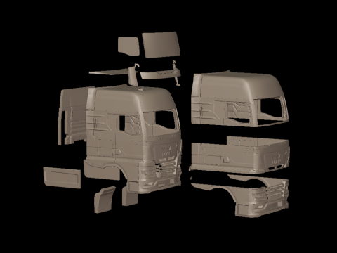 MAN TGX 2021 TRUCK 3D PRINT MODEL 3D 打印模型
