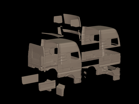 MAN TGX 2021 TRUCK 3D PRINT MODEL 3D 打印模型