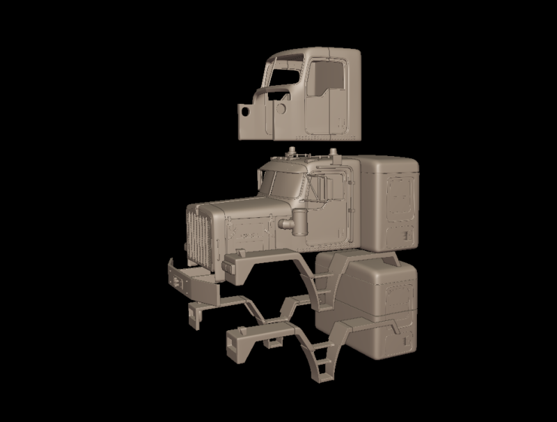 Kenworth c500 truck 3d print model 3D 打印模型 .c4d .max .obj .3ds .fbx .stl .blend 
