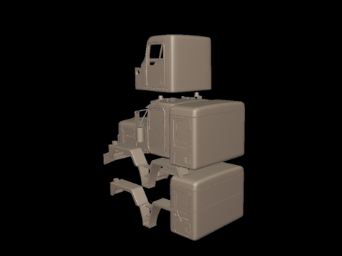 Kenworth c500 truck 3d print model 3D 打印模型