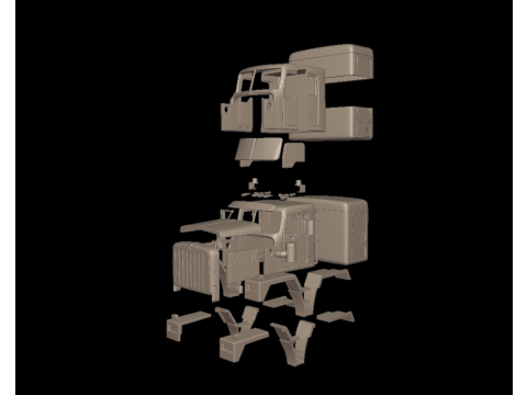 Kenworth c500 truck 3d print model 3D 打印模型