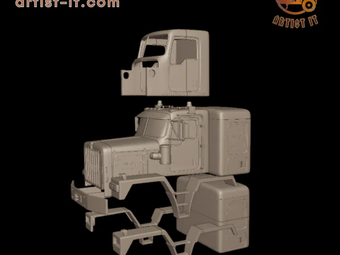Modelo de impress&atilde;o 3D do caminh&atilde;o Kenworth c500 Modelo de Impressão 3D