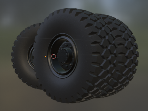 Maz truck wheel and tire 3d print model Modello di stampa 3D