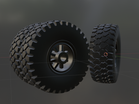 Maz truck wheel and tire 3d print model Modello di stampa 3D