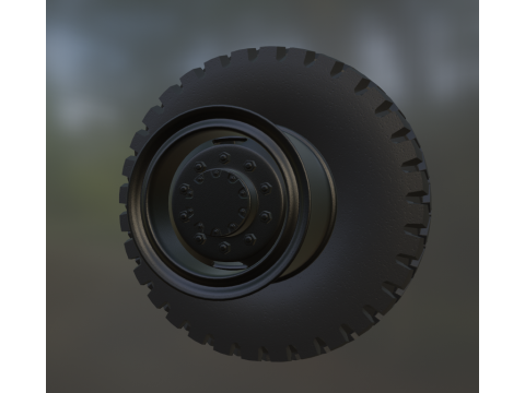 Maz truck wheel and tire 3d print model Modello di stampa 3D