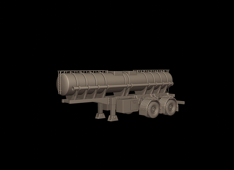CIRCULAR TRAILER TANKER 3d print model Model do druku 3D .c4d .max .obj .3ds .fbx .stl .blend