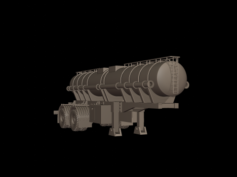 CIRCULAR TRAILER TANKER 3d print model Model do druku 3D
