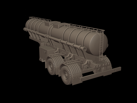 CIRCULAR TRAILER TANKER 3d print model Model do druku 3D