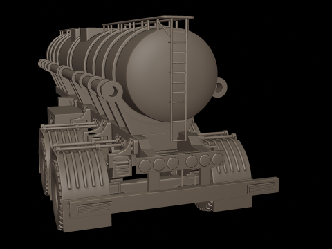 CIRCULAR TRAILER TANKER 3d print model Model do druku 3D