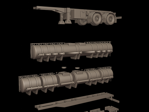 CIRCULAR TRAILER TANKER 3d print model Model do druku 3D