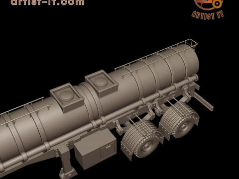 CIRCULAR TRAILER TANKER 3d print model 3D Print Model