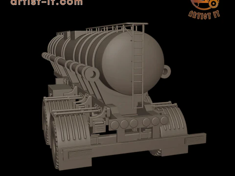 CIRCULAR TRAILER TANKER 3d print model 3D Print Model