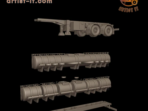 CIRCULAR TRAILER TANKER 3d print model 3D Print Model