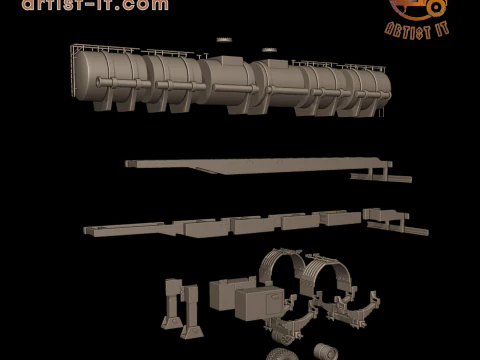CIRCULAR TRAILER TANKER 3d print model 3D Print Model