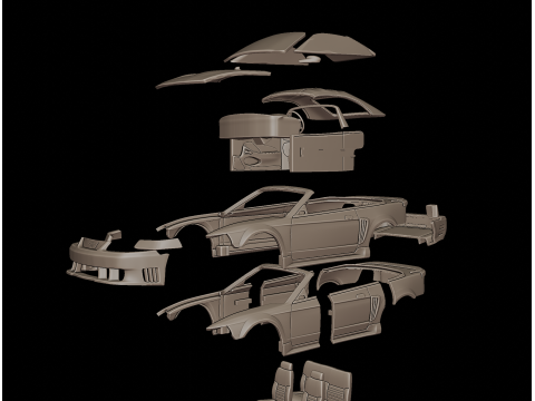 Mustang saleen 2001 3d print model 3D Druckmodell