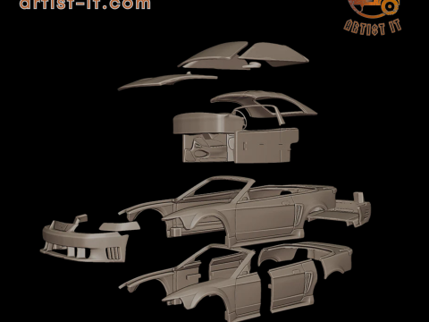 Mustang saleen 2001 3d print model 3D Print Model