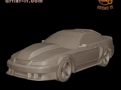 Modelo de impresi&oacute;n 3d del Mustang Saleen 2001 personalizado Modelo de impresión 3D